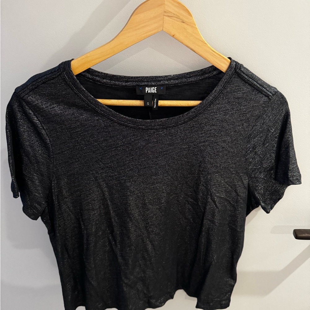 Paige metallic t-shirt, charcoal, size S